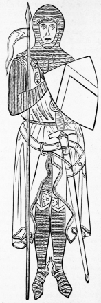 Chevalier anglo-normand, d'après un tombeau de 1277.