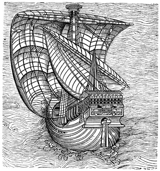 SHIP AT THE END OF THE FIFTEENTH CENTURY.