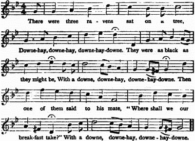 Music for There were three ravens sat on a tree.