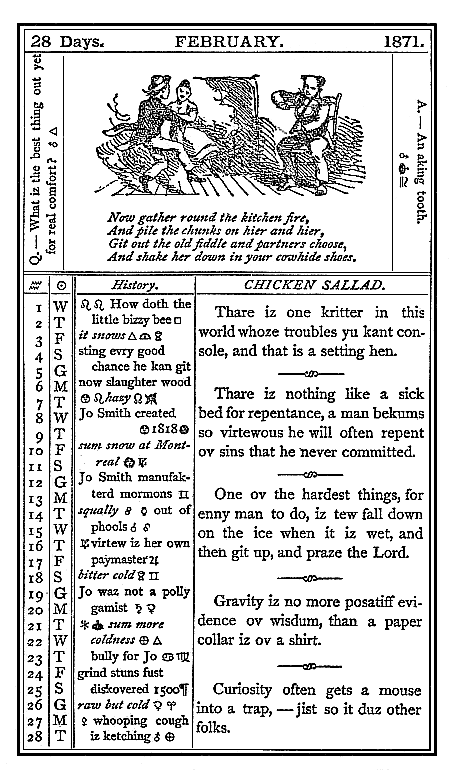 almanac February 1871