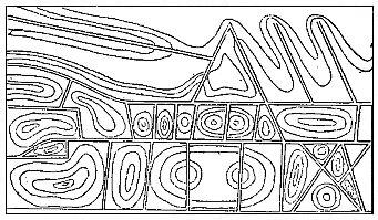 [Illustration: Ground plan showing the relation between veins and concretionary zones in a mass of tuff.]