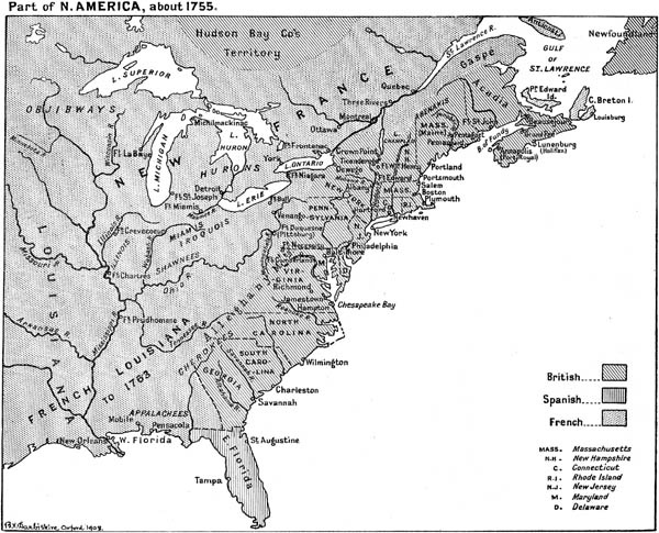 Map of North America, 1755