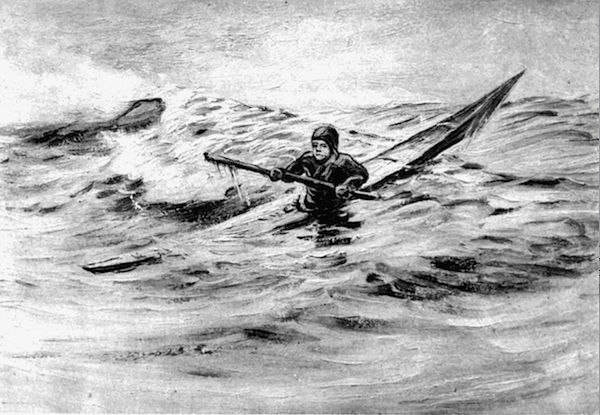 KAYAKKER IN HIGH SEA.