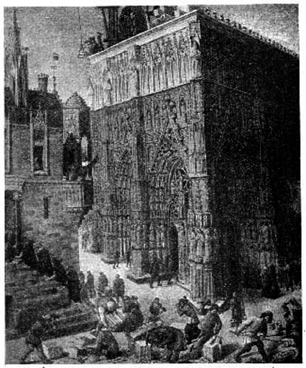 IMAGINARY PICTURE OF THE BUILDING OF THE TEMPLE OF JERUSALEM, SHOWING GOTHIC ARCHITECTURE