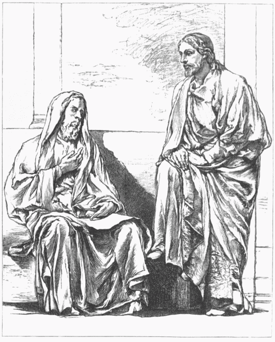 CARTOON SKETCH: CHRIST AND NICODEMUS.—[JOHN LAFARGE.]