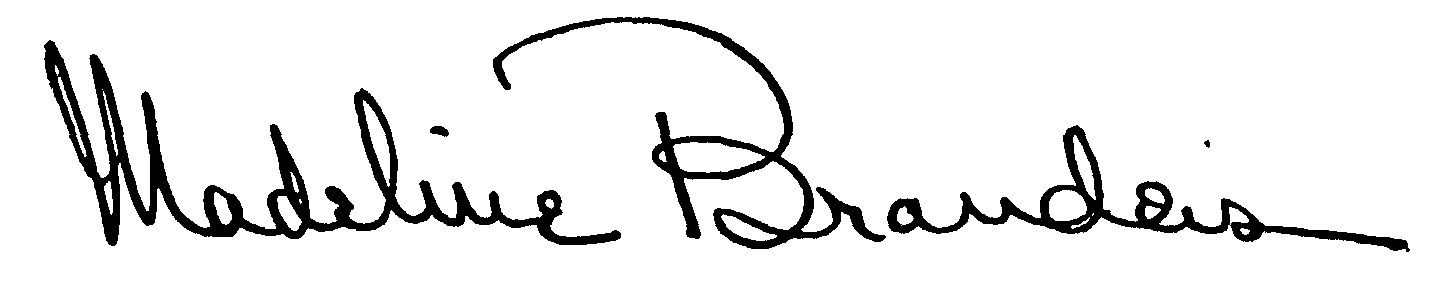 handwritten signature: Madeline Brandeis