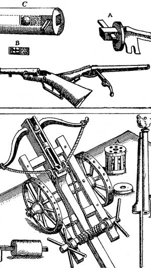 Fig. 12.—Première idée des armes à feu se chargeant par la culasse et du revolver
