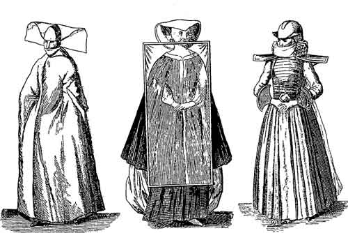Fig. 31.—Divers costumes de deuil au dix-huitième siècle