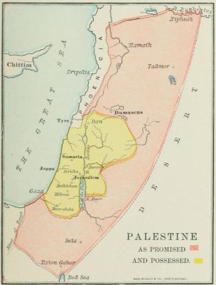 map: PALESTINE AS PROMISED AND POSSESSED.