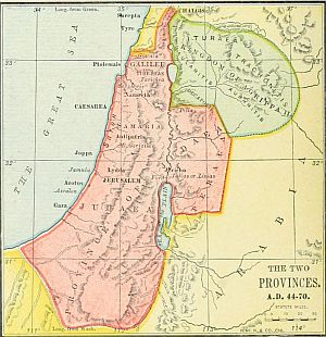 map: THE TWO PROVINCES. A.D. 44-70.