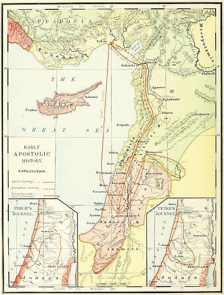 map: EARLY APOSTOLIC HISTORY.