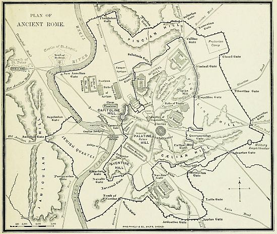 map: PLAN OF ANCIENT ROME.