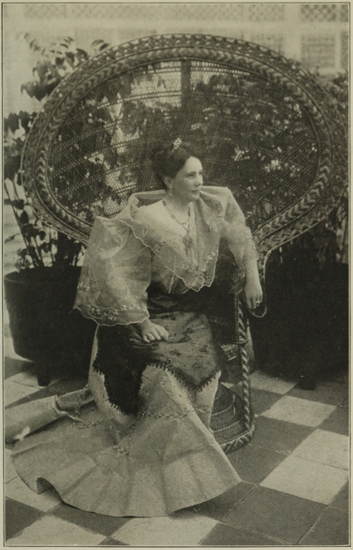 MRS. ANDERSON IN FILIPINA COSTUME.