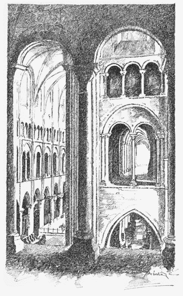 The Interior of Laon Cathedral (XII Century). View from the Tribune Gallery