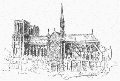 Notre Dame of Paris. View from the South