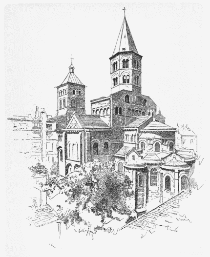 Notre Dame du Port at Clermont-Ferrand. Typical XII-century Church of Auvergne’s Romanesque School