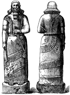 Fig. 65.—Statue of a King, from Nimrud. (British Museum.)