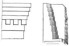 Fig. 84.—Entablature of the Palace of Darius. Reconstructed from the Bearing.