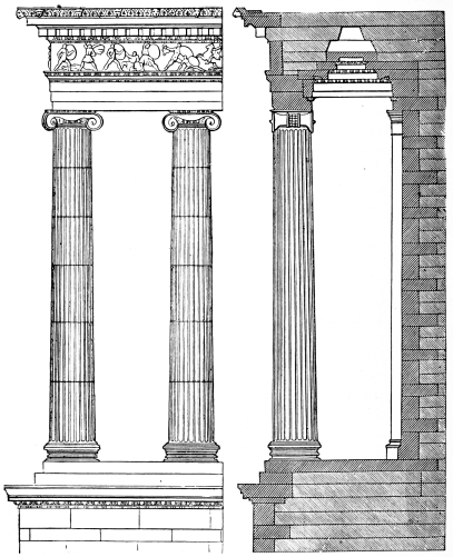 Fig. 161.—Ionic Order from the Peripteros of the Mausoleum of Halicarnassos.