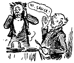 Man shouting at waiter.