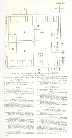 Plate XXI.—Key Plan of M. Foulley’s Model of the Prison of Norman Cross, England