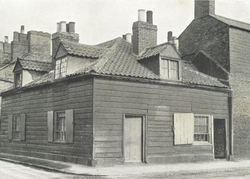 Plate VII.—Lodge removed from the Prison in April, 1816, and re-erected as Cottages in St. Leonard Street, Peterborough