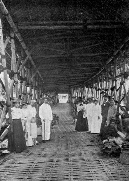 Bamboo bridge across the Tji-taroon.