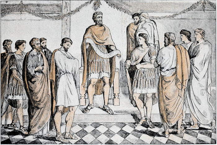 The Count receiving the letter of Honorius