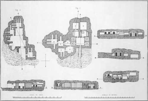 Illustration: Plan and Section of the Tombs of Aceldama