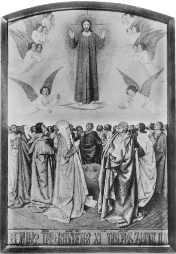 Plate XLVII.  Photo. Giraudon.  THE ASCENSION.  Jean Fouquet.  Musée Condé.  To face page 192.