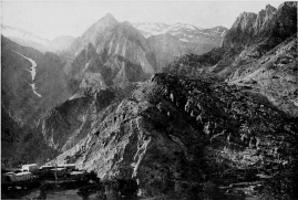 ORAMAR.  Looking northward across the gorge towards the crags of Supa Durig between Jilu and Baz.  No. 6