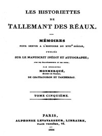Les historiettes de Tallemant des Réaux, tome cinquième