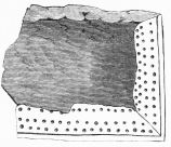 No. 77. Fragment of Terra-cotta, perhaps part of a box, found on the primitive Rock (16 M.).