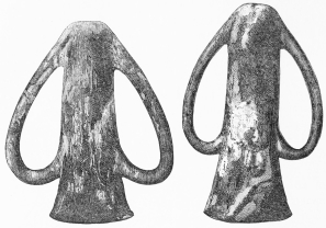 Nos. 111, 112. Double-handed Vases of Terra-cotta, from the Trojan Stratum (9 M.).