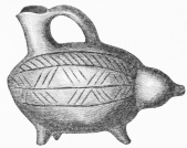 No. 114. Engraved Terra-cotta Vessel in the form of a Pig (or Hedgehog?). 7 M.