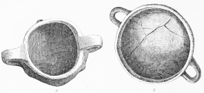 Nos. 138, 139. Deep Plates (pateræ) with Rings for suspension, placed (a) vertically or (b) horizontally (1 and 2 M.).