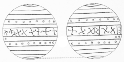 No. 143. Terra-cotta Ball, representing apparently the climates of the globe (8 M.).