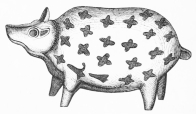 No. 162. Terra-cotta Image of a Pig, curiously marked with Stars (4 M.).