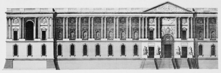 Portion of the East Façade of the Louvre from Blondel’s Drawing, showing Perrault’s base.