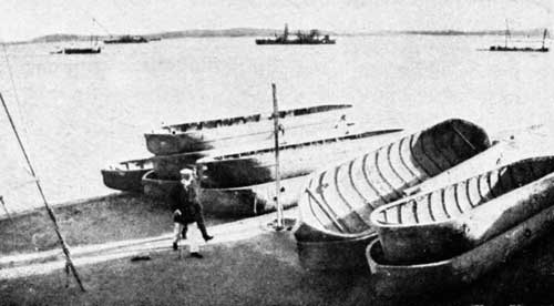 Captured Pontoons at Ismailia.