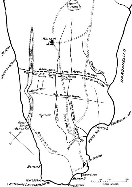 Map of Cape Helles Sector