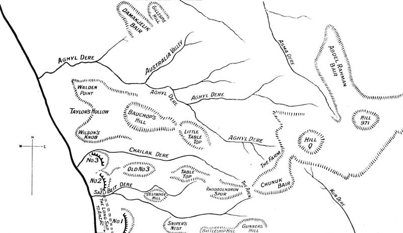 A Sketch Map to illustrate the Battle of Sari Bair