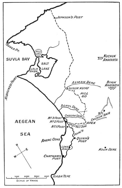 A Sketch Map of the New Anzac Line