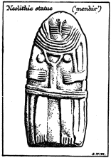 A Carved Statue (“Menhir”) of the Neolithic Period—a Contrast to the Freedom and Vigour of Palæolithic Art.