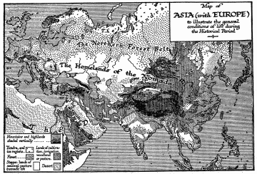 Map of ASIA (with EUROPE) to illustrate the general conditions of life during the Historical Period.