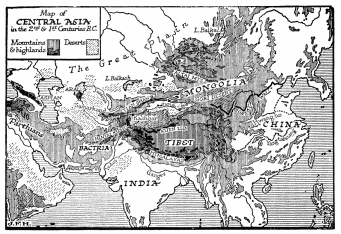 Map of CENTRAL ASIA in the 2nd & 1st Centuries B.C.