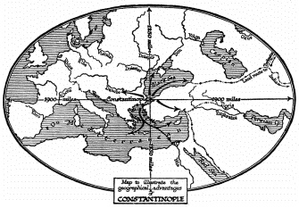 Map to illustrate the geographical advantages of CONSTANTINOPLE