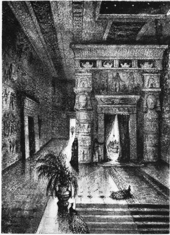 AN ANCIENT EGYPTIAN CORRIDOR  (From a sepia sketch by the Author)