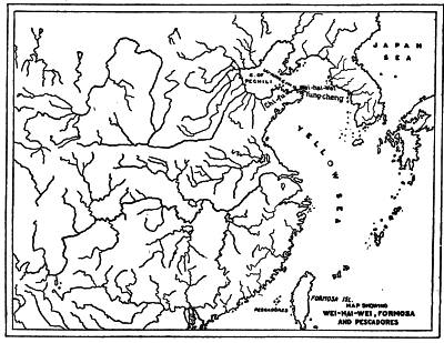 MAP SHOWING WEI-HAI-WEI, FORMOSA AND PESCADORES