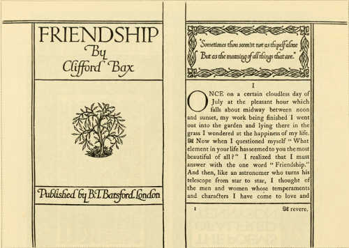 “FELLOWSHIP” BOOK. TITLE AND OPENING PAGES DESIGNED BY JAMES GUTHRIE LETTERING BY PERCY J. SMITH. PUBLISHED BY MESSRS. B. T. BATSFORD LTD.